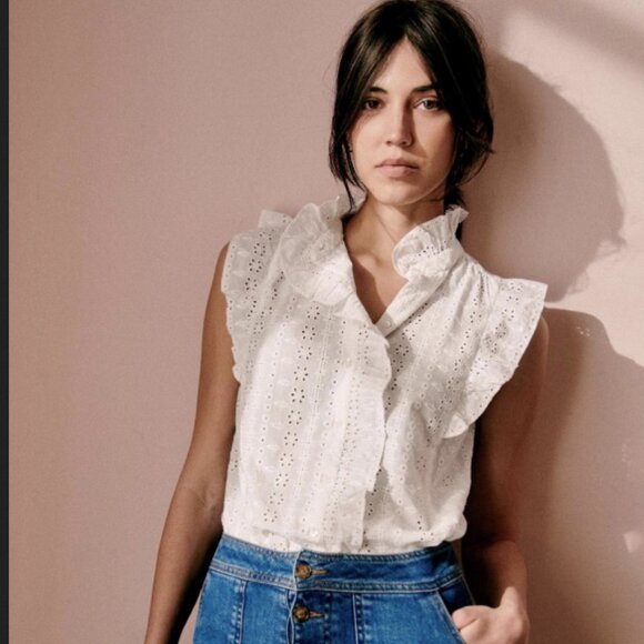 Sezane Tops - Sezane Caro Shirt Ecru